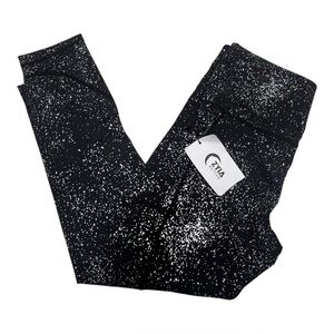 ZYIA Black Reflective Pocket Light n Tight Hi -Rise 7/8 24” Leggings Sz 12 NWT